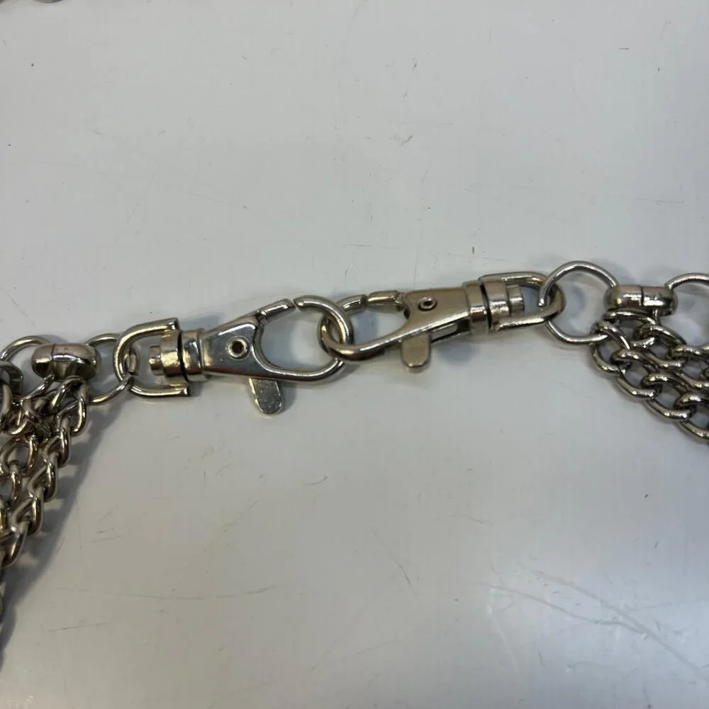 Heavy Duty Double Chain Dog Leash Metal Swivel Clips Training Walking Large Dogs